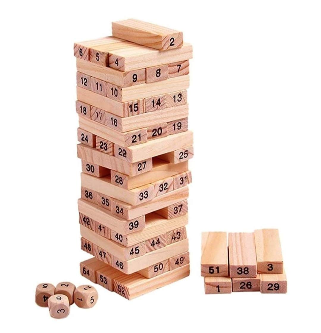 Wooden Building Blocks Puzzle لعبة تركيب مكعبات خشبية