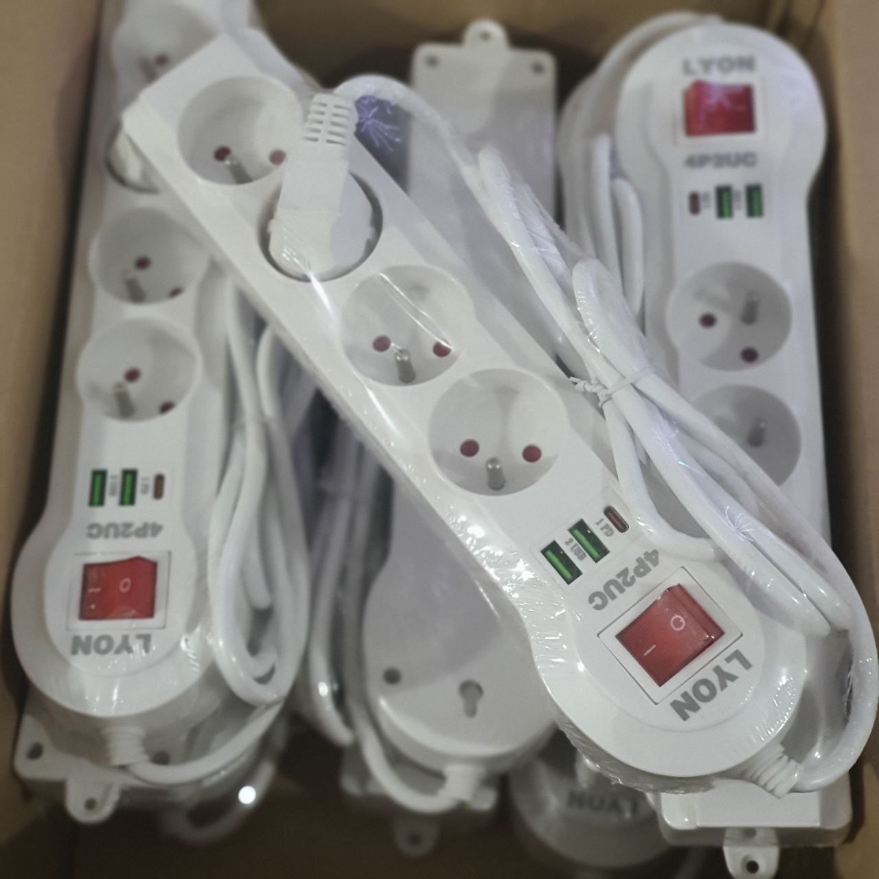 Rallonge 2PortsUSB 220V 1Type-C Charge rapide