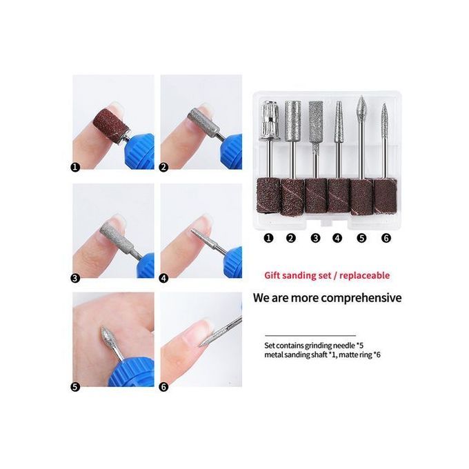 جهاز مانيكير وباديكير أسود، مثقاب أظافر كهربائي Machine de manucure et de pédicure noir, Perceuse à ongles électrique