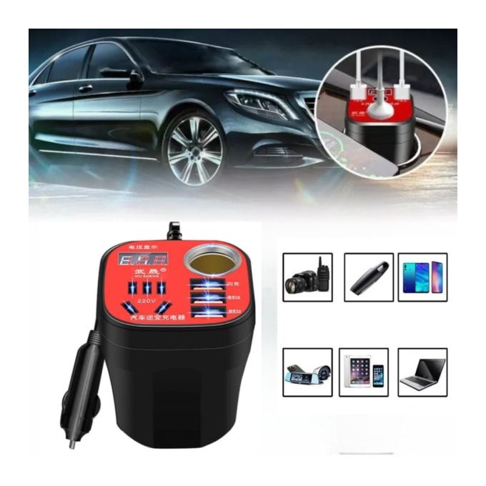 محول طاقة السيارة: شاحن متعدد الوظائف 12V Convertisseur de Puissance pour Voiture