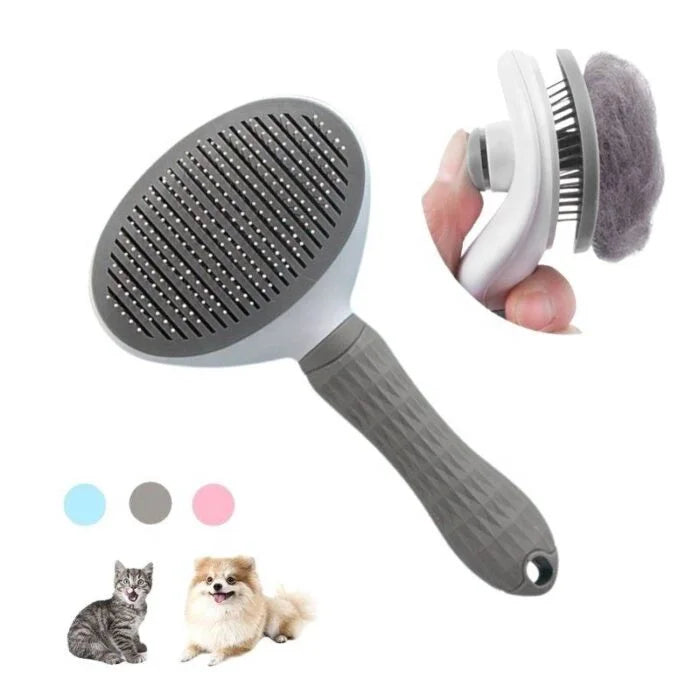 Brosse Bouton de toilettage pour chiens et chats فرشاة تنظيف الحيوانات الأليفة بمقبض