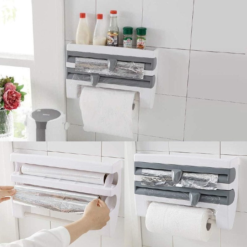 Distributeur des rouleaux de papier essuie-tout, de film alimentaire et de papier aluminium