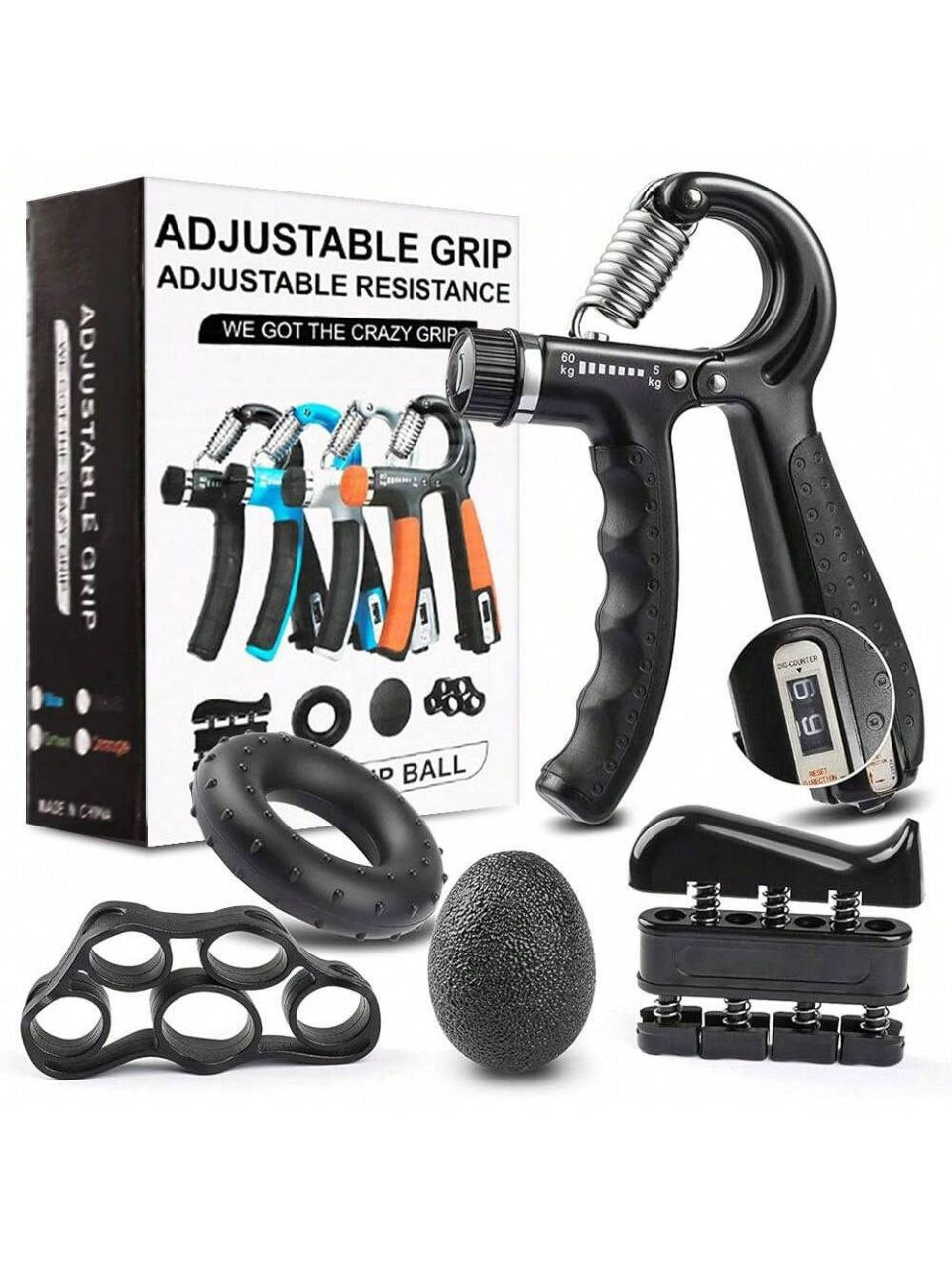 Poignée réglable Adjustable Grip قبضة قابلة للتعديل 5in1مجموعة تقوية اليدين