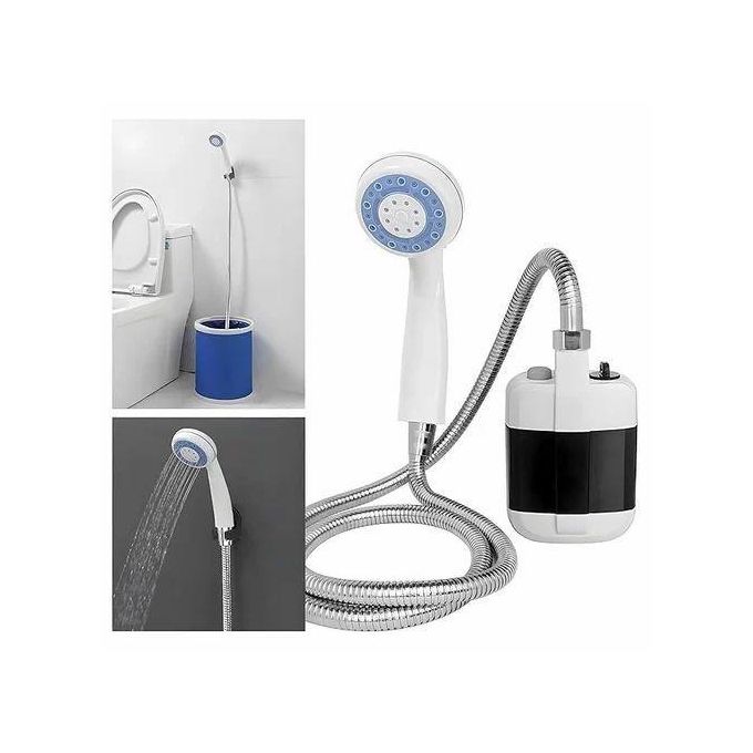 دُش خارجي محمول يعمل ببطاريات قابلة للشحن، مثالي للسفر والتخييم أو غيرها من المغامرات Douche portable d'extérieur fonctionnant avec des batteries rechargeables, idéal pour les voyages