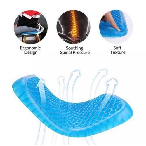 Coussin orthopédique de gel nid d'abeille respirable et confortable وسادة مقعد جل لتقويم العظام مسامية ومريحة