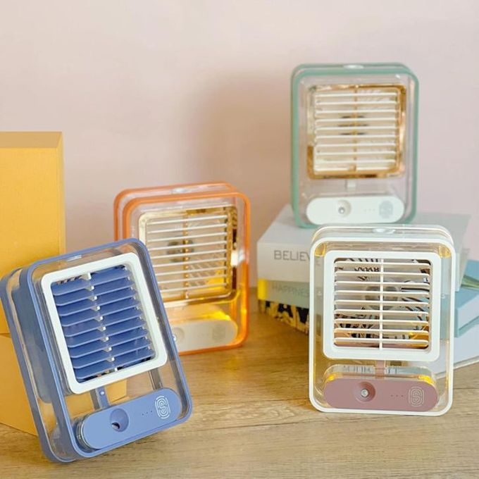 مروحة صغيرة مزودة ببخاخ رذاذ، وإضاءة ليلية LED Fan Mini ventilateur avec Brumisateur