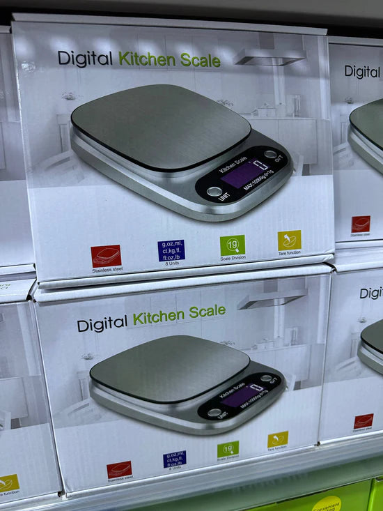 Balance de cuisson électronique numérique LCD, 10kg, argent ميزان طهي إلكتروني رقمي بشاشة LCD