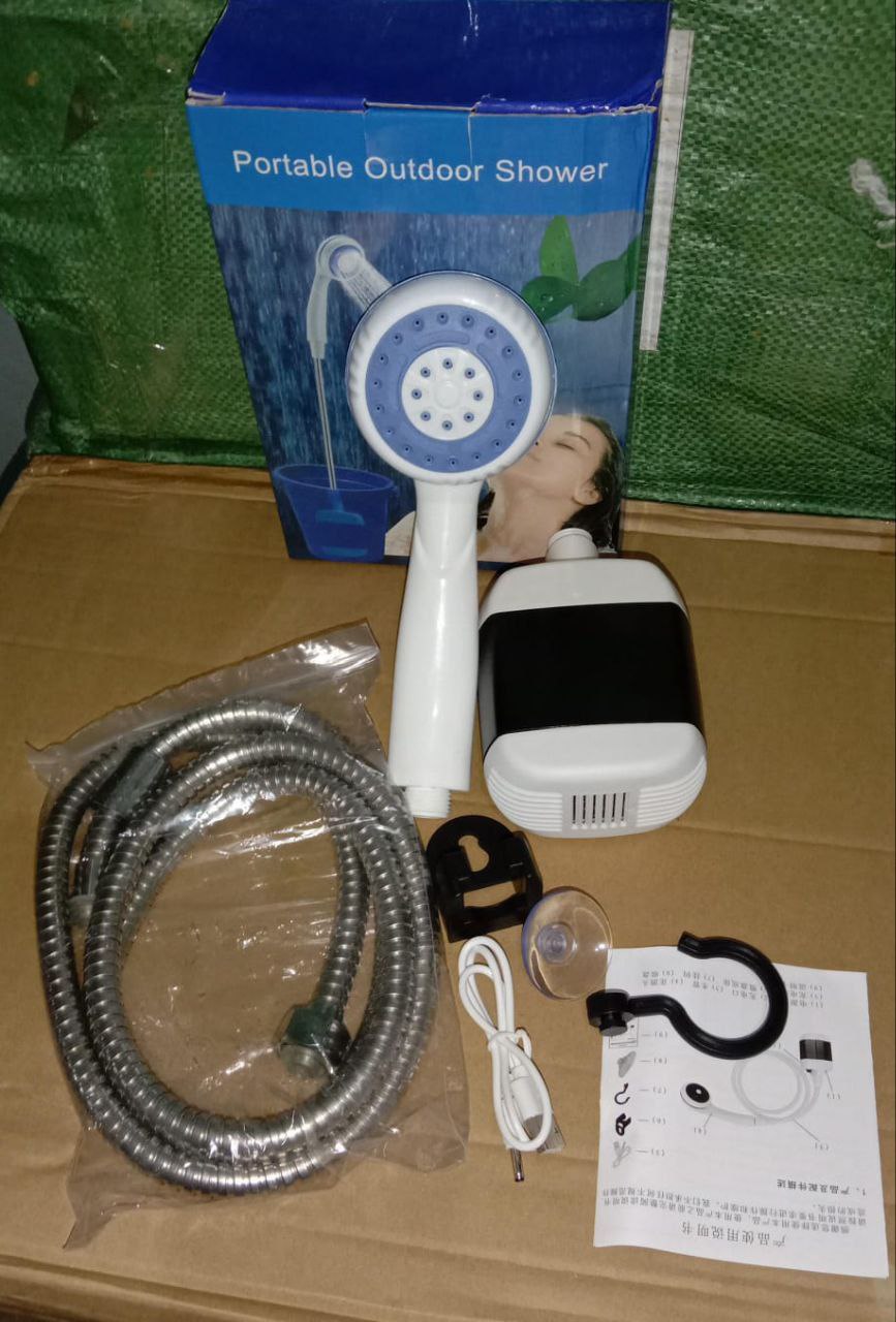Pompe de douche électrique Portable Outdoor Showe camping مضخة دش كهربائية USB من Aste، دش تخييم
