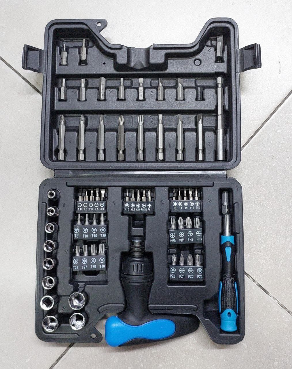 مجموعة مفكات براغي 115 قطعة Coffret Kit de tournevis, design à cliquet réglable, compact et portable