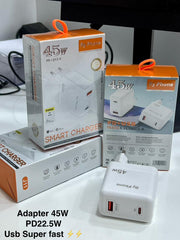 Adapter 45W USB PD QC3.0 22.5W USB Super Fast charge