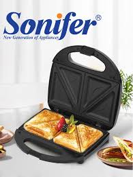 Machine à sandwich électrique Sonifer SF-6048 750W Gaufrier Électrique Antiadhésif en Fer pour Panini