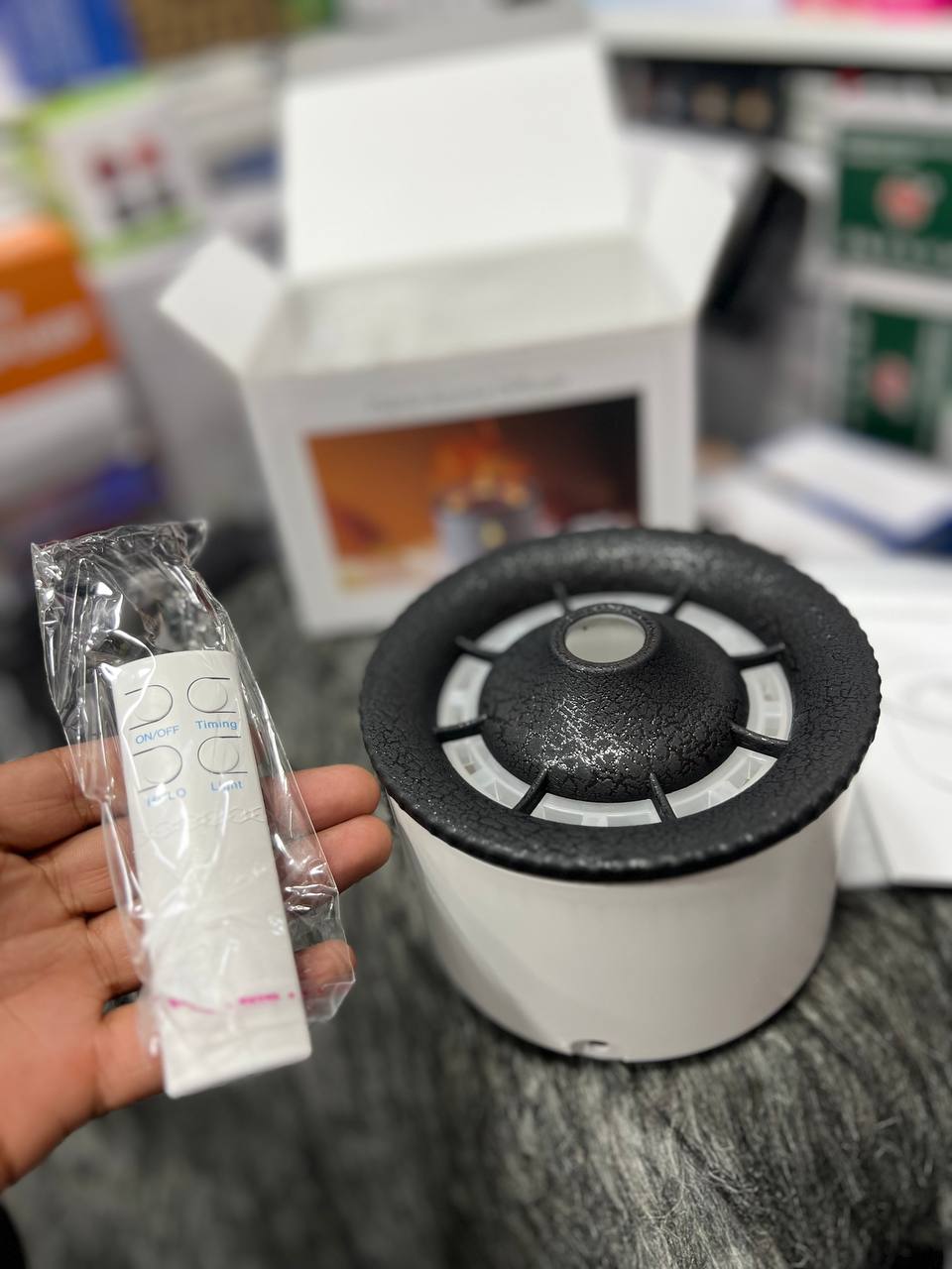 مرطب مع تأثير البركان humidificateur avec effet de volcan Flame Aroma diffuser