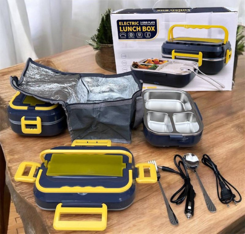 Electric Lunch Box صندوق غداء كهربائي ساخن وملحقاته