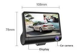 Video Car DVR كاميرا تسجيل قيادة ثلاثية العدسات 1080P للرؤية الليلية 1080P مع مستشعر تسارع ومساعدة في ركن السيارة و170 درجة