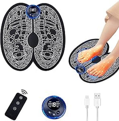 Appareil de massage des pieds EMS pliable avec 8modes et 19 fréquences réglables, avec télécommande