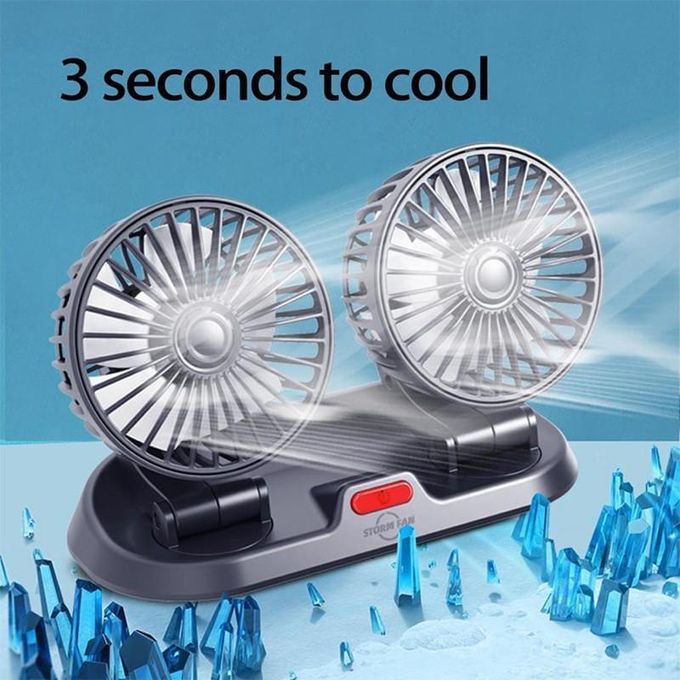 مروحة سيارة برأسين للتبريد السريع Ventilateur Voiture 2 Têtes Refroidissement Rapide