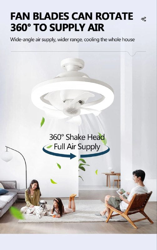 Ventilateur de plafond avec éclairage LED intégré et télécommande