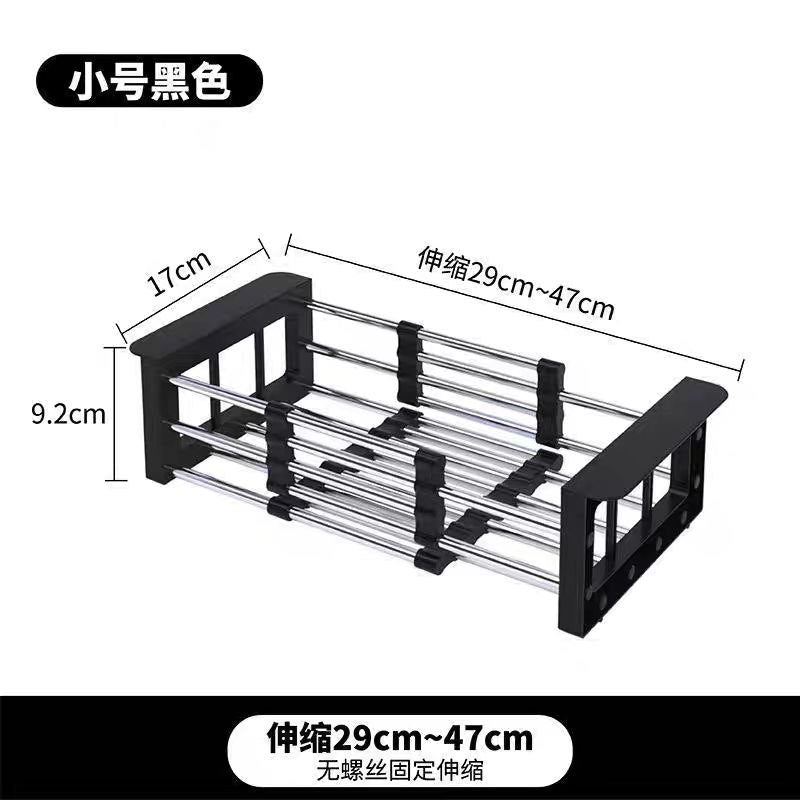 Égouttoir à vaisselle extensible en acier inoxydable antirouille pour vaisselle, couteaux, cuillères et fourchettes