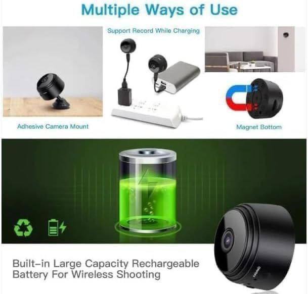 WIFI mini caméra de sécurité magnétique sans fil A9