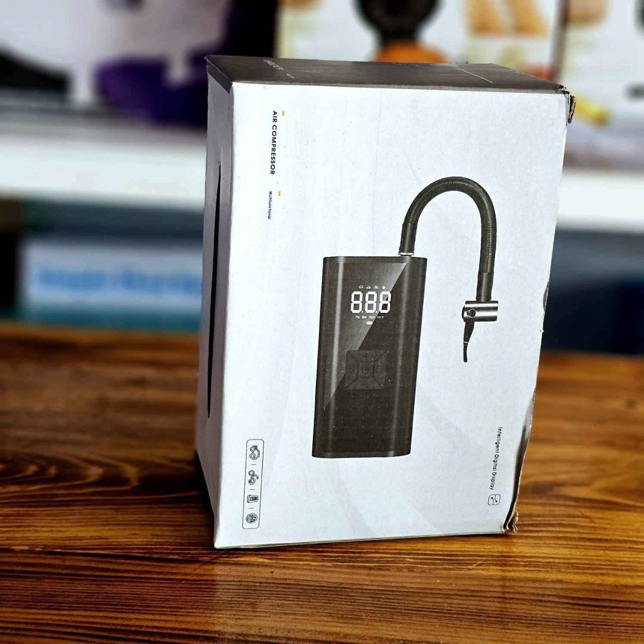 Compresseur d’Air Portable Digital Gonfleur Électronique pour Pneus avec Affichage LED