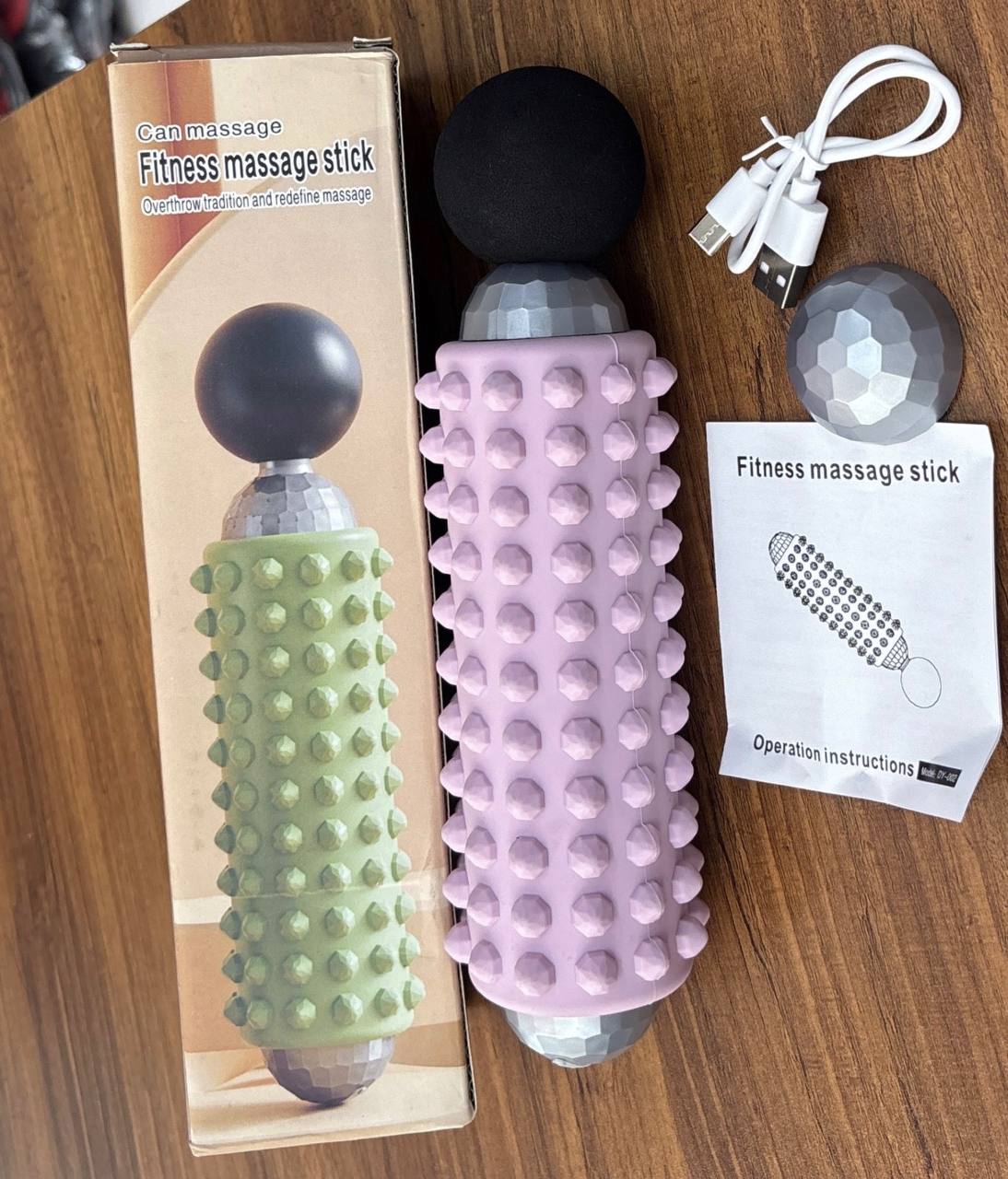 Fitness Massage Stick Bâton de massage بكرة تدليك تدليك جهاز تدليك كهربائي محمول قابل لإعادة الشحن عبر منفذ USB