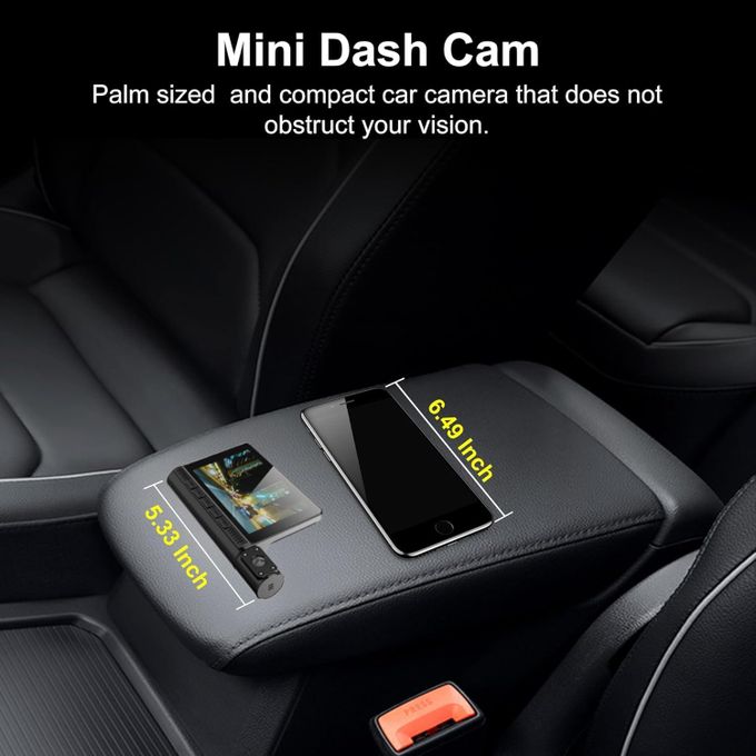 كاميرا تسجيل فيديو عالية لوحة القيادة بقناتين أمامية وخلفية لتسجيل داخلي بجودة HD 1080P