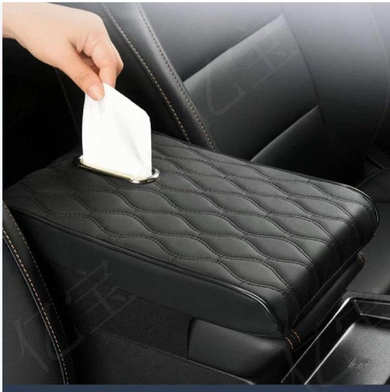 Coussin d'accoudoir de voiture distributeur de mouchoirs وسادة مسند ذراع السيارة مع موزع مناديل مدمج
