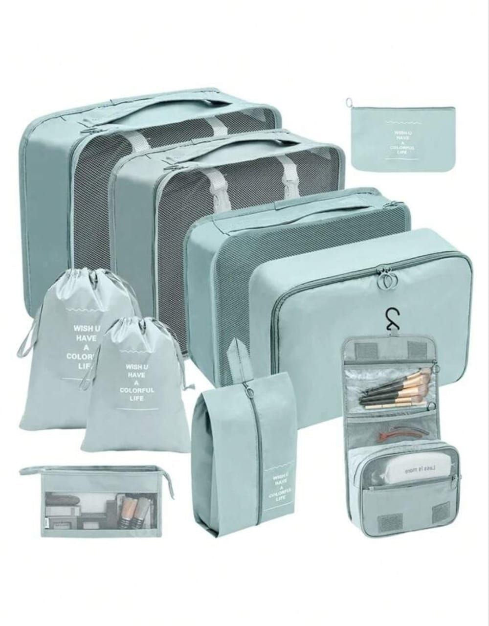 مجموعة مكعبات التعبئة مكونة من 9حقائب سفر قابلة للطي Valises pliables