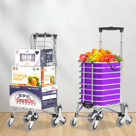 عربة نقل قابلة للطي، عربة تسوق بقالة محمولة قابلة للطي Chariot de Transport Pliable Chariot de Courses Portable Pliable