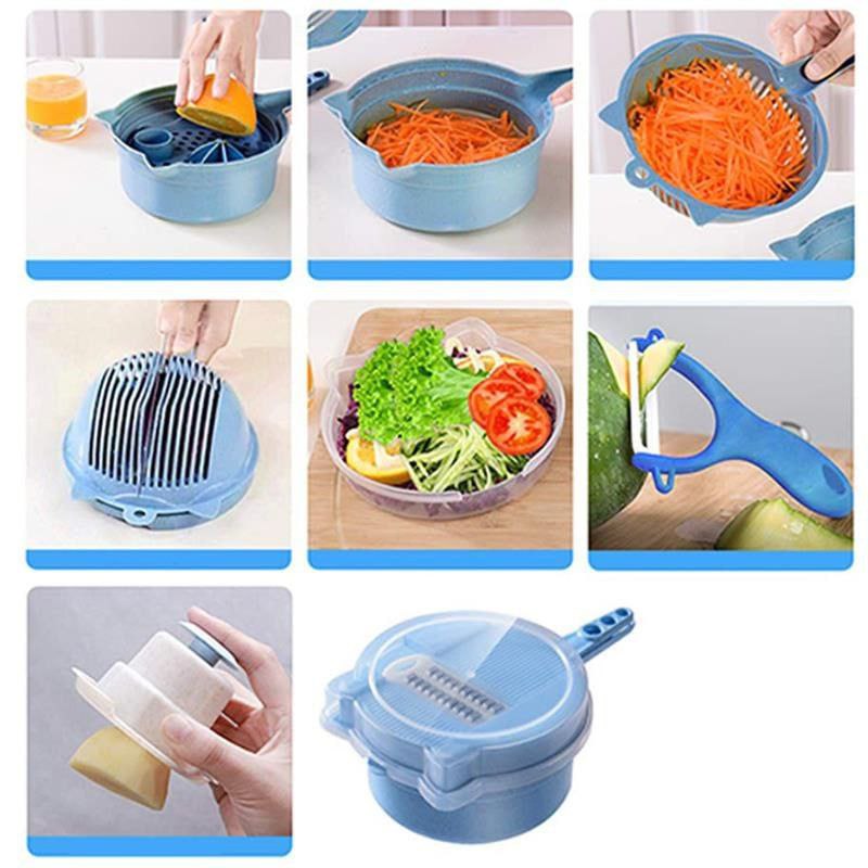 مجموعة تقطيع الفاكهة والخضروات 9 في 1 Ensemble de découpe de fruits et légumes