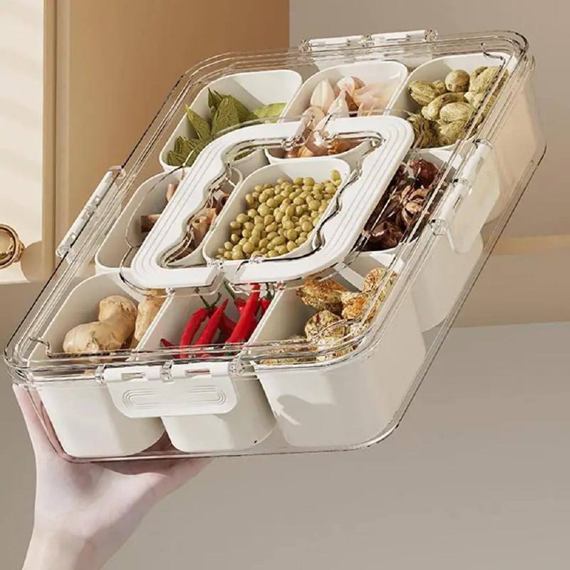 Plateau de service divisé en grilles avec couvercle Air-Tight