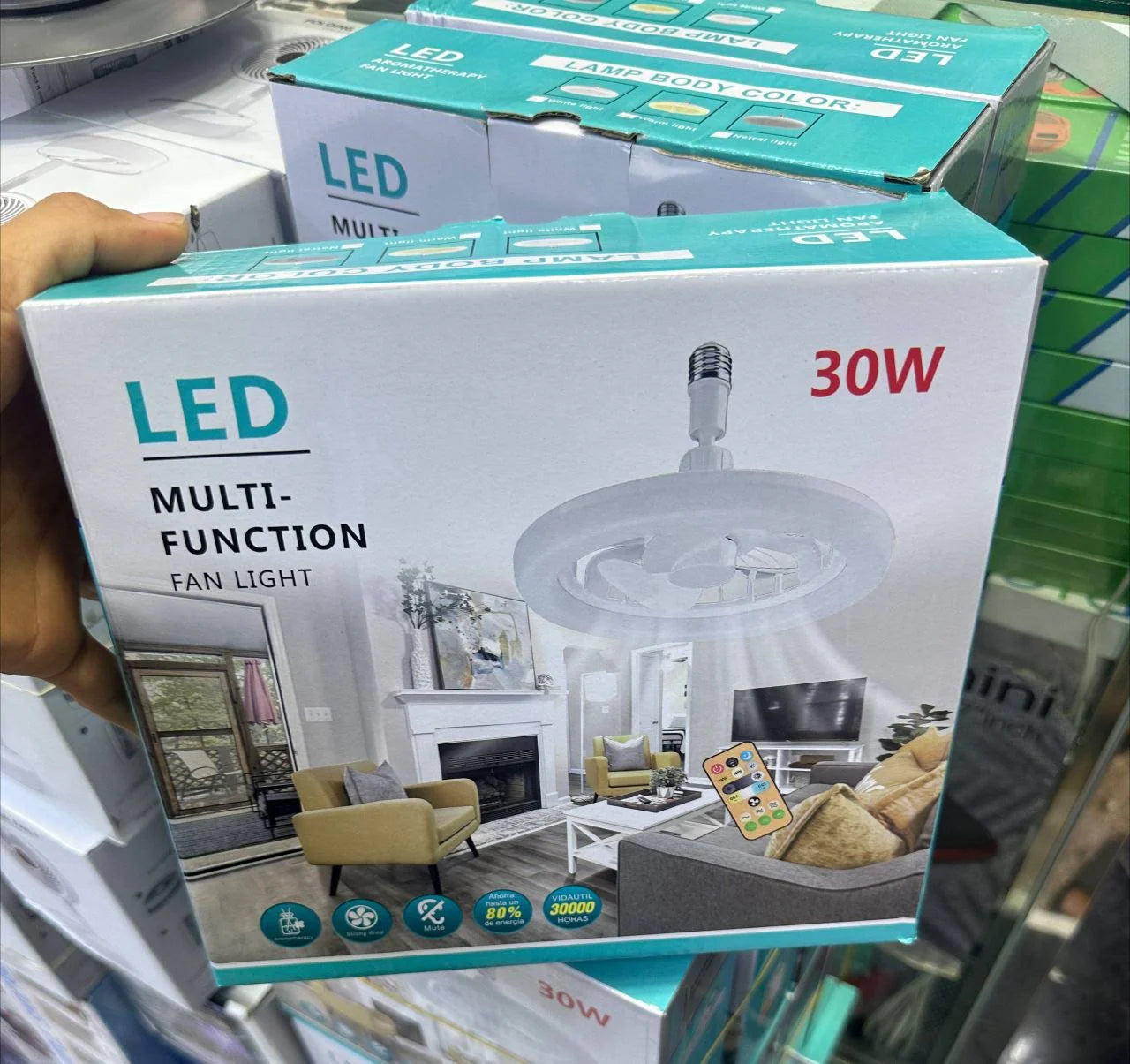 Ventilateur multifonction à LED avec lumière 30W مروحة إضاءة متعددة الوظائف بتقنية LED