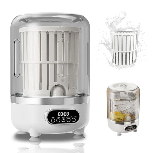 HP-909 غسالة صغيرة لاسلكية سعة 3 لتر مع سلة دوارة، 3 أوضاع Machine à laver portable 3 en 1