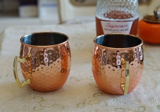 Tasses en cuivre Moscow Mule Mug أكواب نحاسية 2pcs
