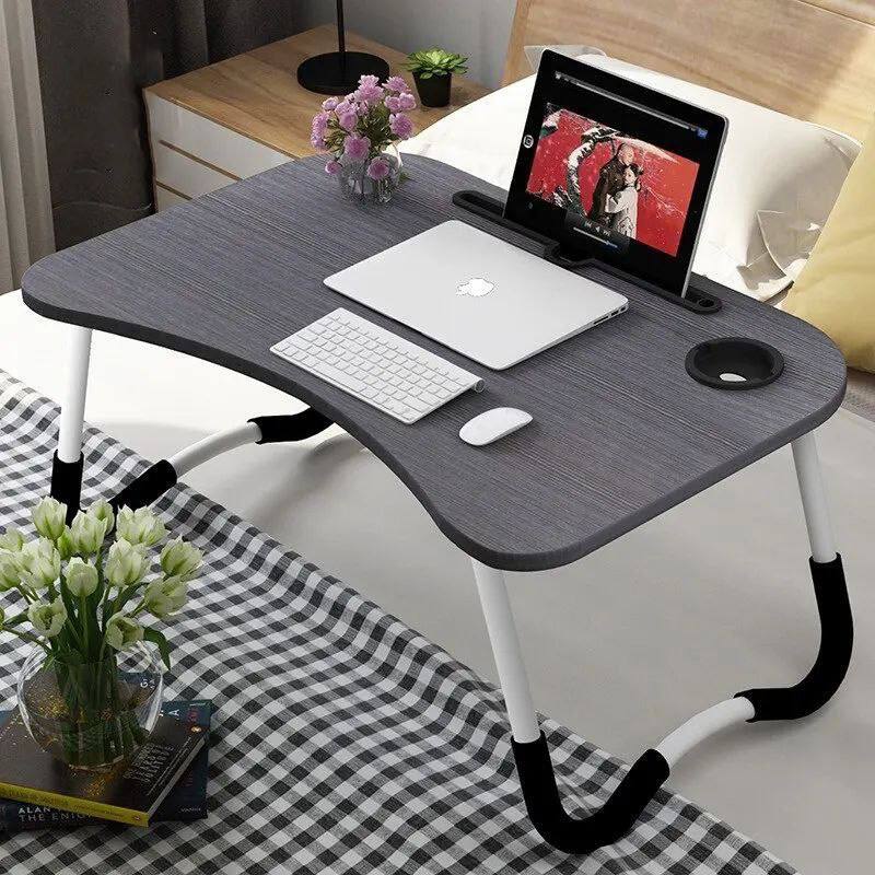 Table de lit pour ordinateur portable, bureau pliable et portable طاولة خشبية صغيرة للحاسوب متعددة الاستخدامات وقابلة للطي