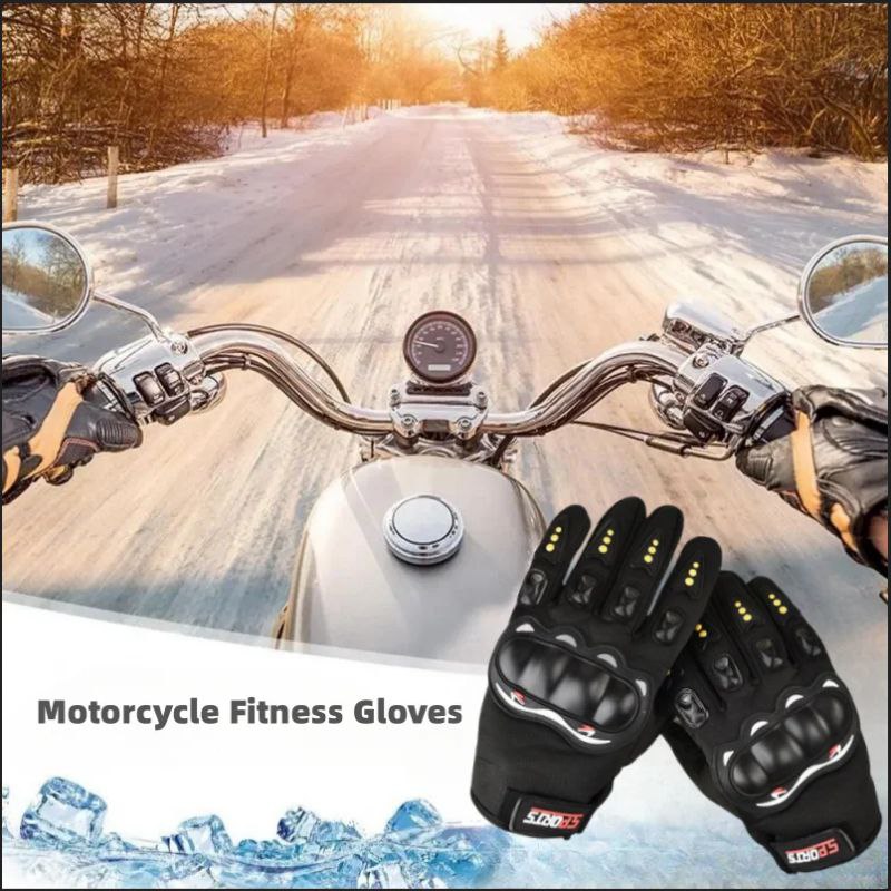 قفازات سباق واقية للمفاصل الصلبة تعمل باللمس للدراجات النارية Gants de moto tactiles, gants de course à protection renforcée pour écrans tactiles