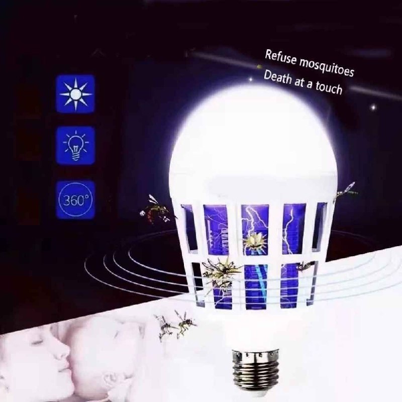 مصيدة حشرات، صاعق كهربائي مصباح LED قاتل للبعوض Ampoule anti-moustique LED 110V 220V 15W Lampe piège à insectes