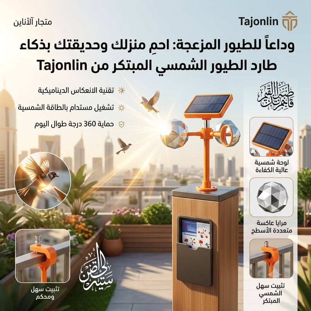 جهاز طارد للطيور يعمل بالطاقة الشمسية Répulsif Anti-Oiseaux Solaire