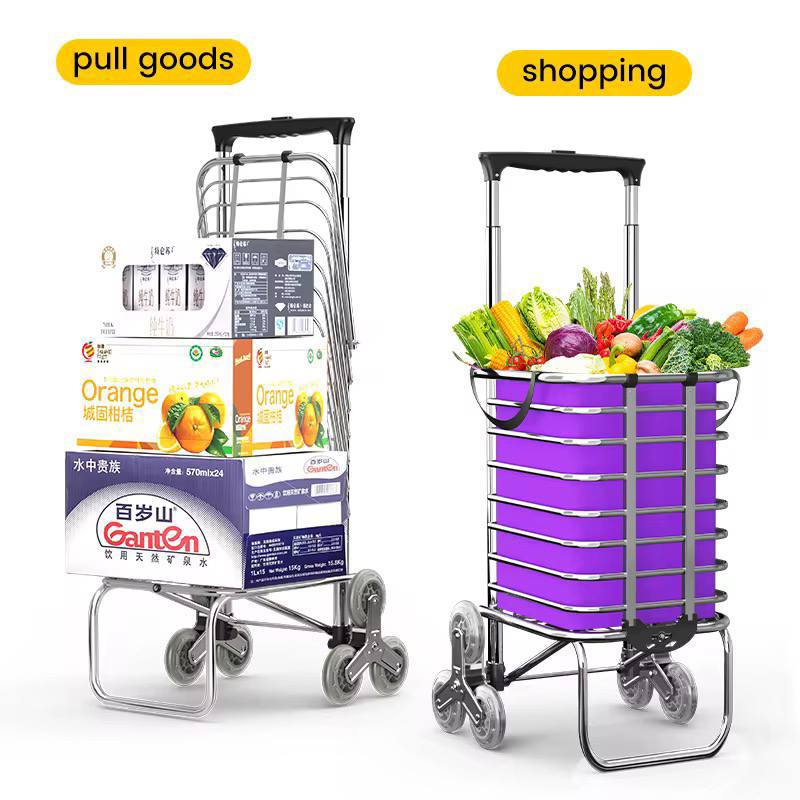 عربة نقل قابلة للطي، عربة تسوق بقالة محمولة قابلة للطي Chariot de Transport Pliable Chariot de Courses Portable Pliable