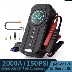 démarreur de batterie portable multifonction جهاز تشغيل بطارية محمول متعدد الوظائف مزود بضاغط هواء مدمج