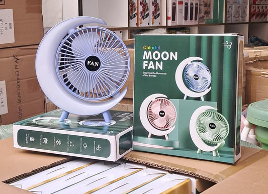 Moon shaped desktop fan مروحة سطح مكتب على شكل قمر