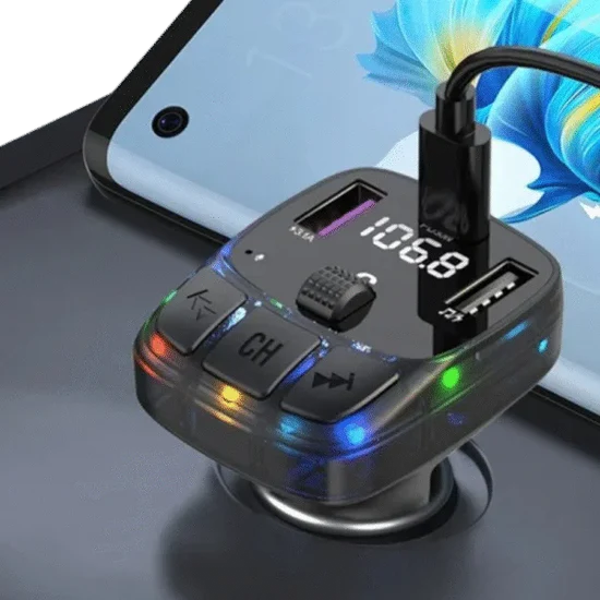 Car Charger MP3 Player 2USB Chargeur de Voiture Allume-Cigare Intelligent CIK-C01 Type-C