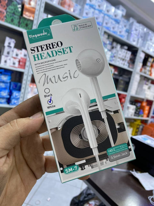 Stereo Headset SM-7 WHITE 3.5mm Jack