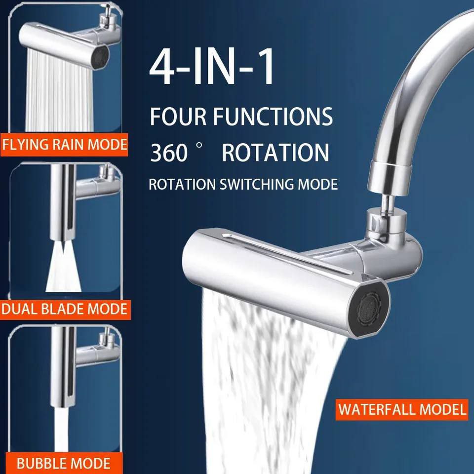 Robinet de Cuisine Cascade 4en1 صنبور مطبخ برأس شلال دوار 720 درجة مع فلتر موزع و4 أوضاع