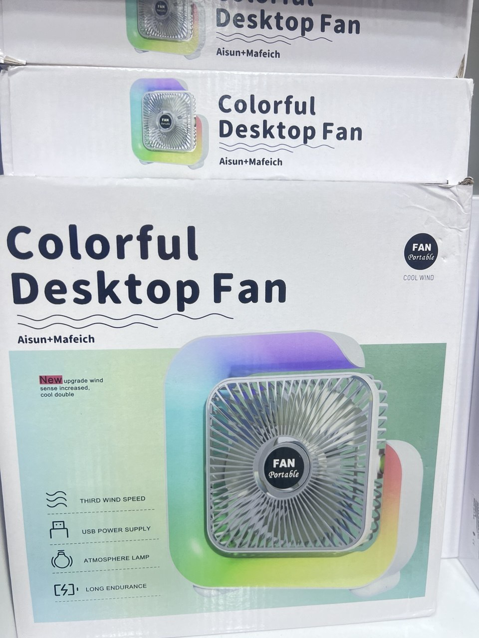 مروحة مكتبية مروحة USB Ventilateur USB avec Ambiance Lumineuse