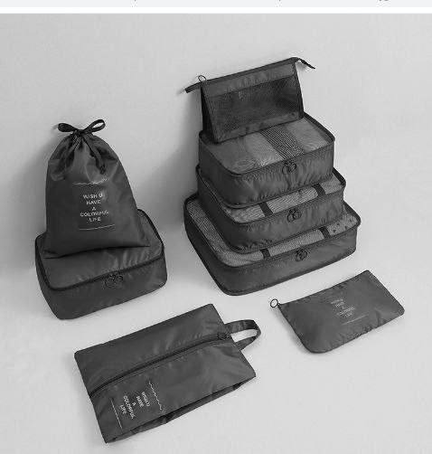 8 قطع من مكعبات التعبئة للحقائب، حقيبة تخزين أمتعة محمولة 8 PCS Cubes d'emballage for valises Sac de rangement de bagages