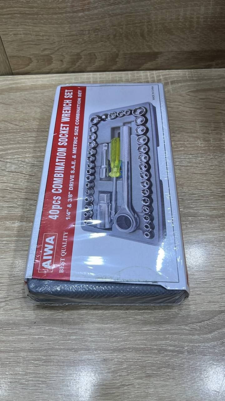 مجموعة مفاتيح ربط مزدوجة 40 قطعة 40Pc Combination Socket Wrench Set Jeu de 40 clés à douille mixtes