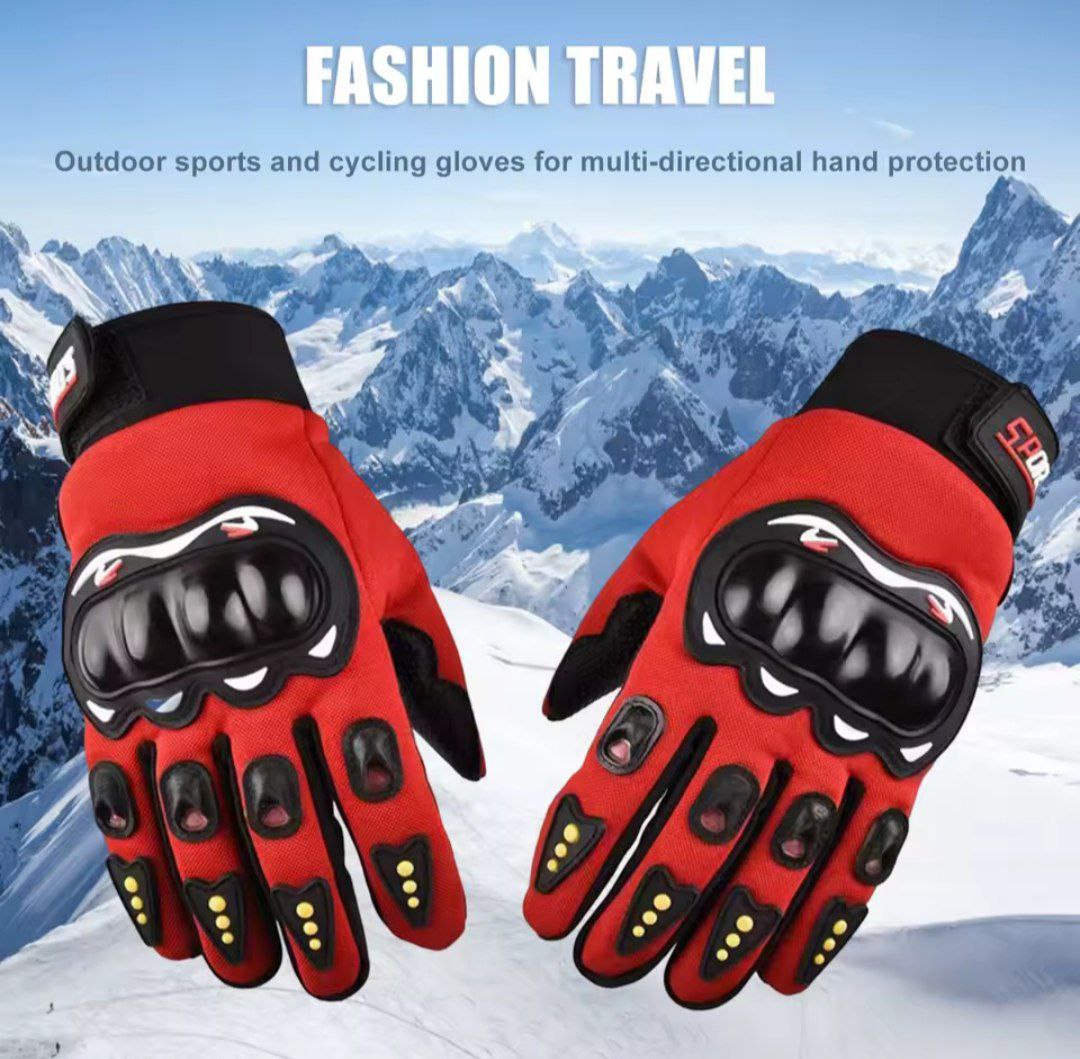 قفازات سباق واقية للمفاصل الصلبة تعمل باللمس للدراجات النارية Gants de moto tactiles, gants de course à protection renforcée pour écrans tactiles