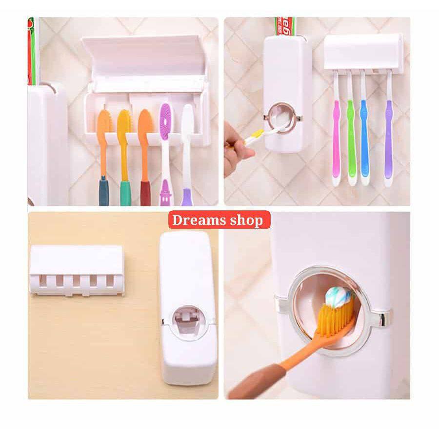 موزع معجون أسنان أوتوماتيكي مع حامل فرشاة الأسنان 5في1Toothpaste Dispenser
