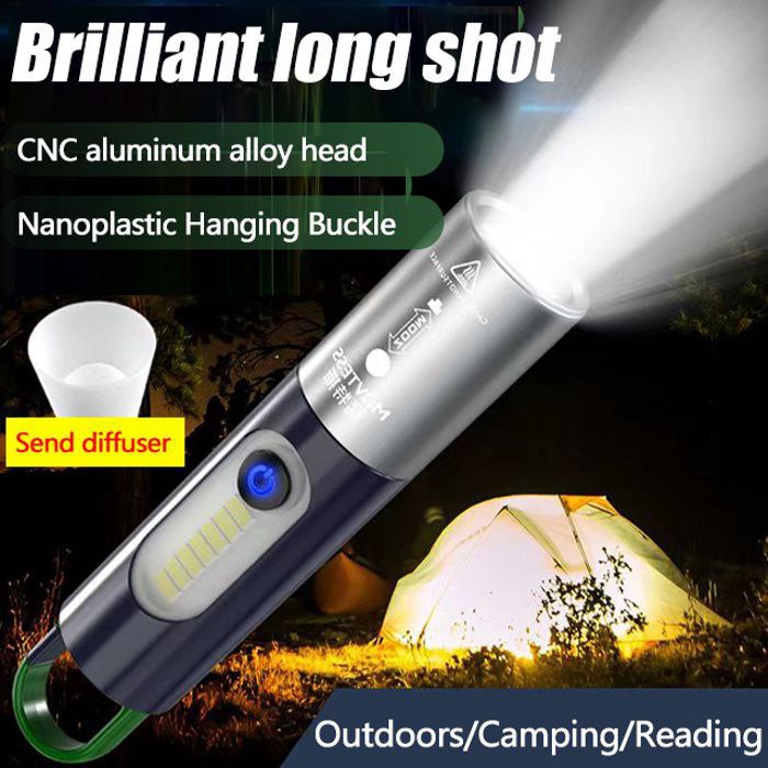 Mini lampe de poche LED COB super lumineuse portable, porte-clés مصباح يدوي LED COB صغير فائق السطوع محمول، سلسلة مفاتيح
